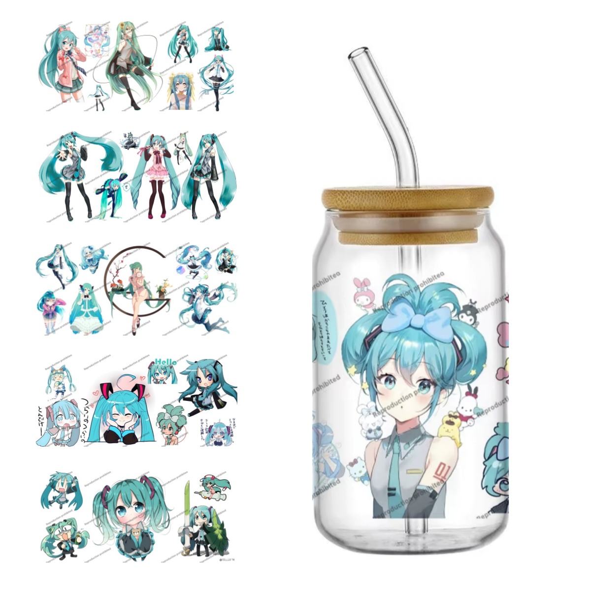 Rdta Tank Glass - Autocollants de transfert UV DTF Hatsune